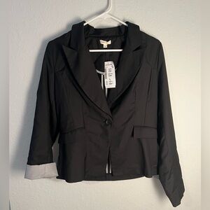 NWT Black Love Culture Womens Blazer Jacket Sz L Juniors Office Business Casual